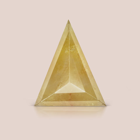 Natural Light Yellow-Orange Triangle Rosecut Diamond
