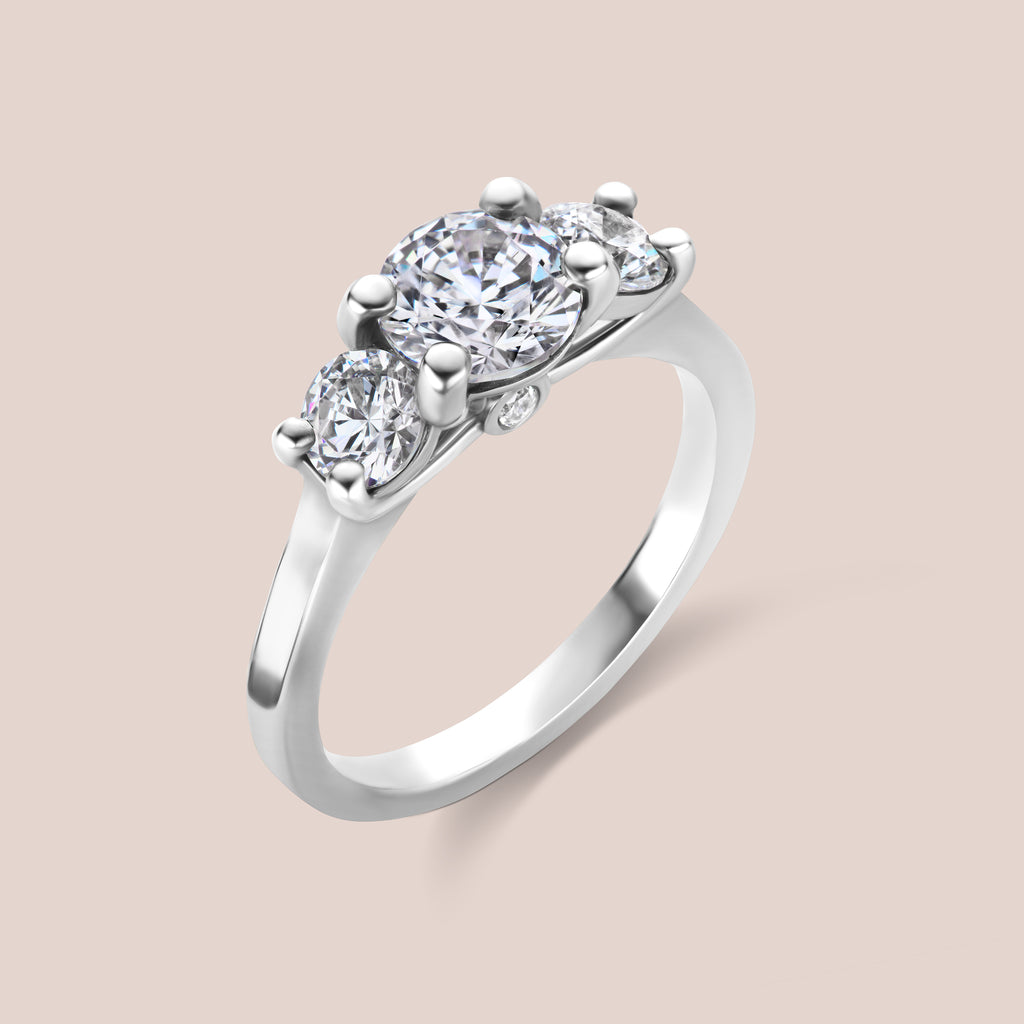 Custom Vintage Inspired 3 Stone Diamond Engagement Ring