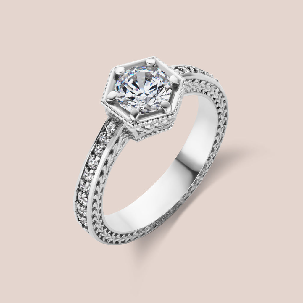 Custom Vintage Inspired Rosecut Diamond Engagement Ring