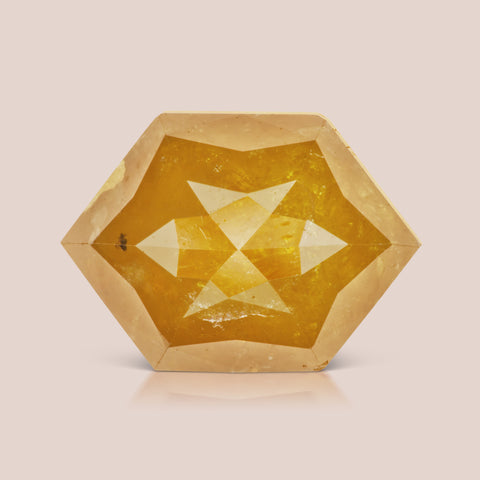 Natural Orange Hexagonal Rosecut Diamond