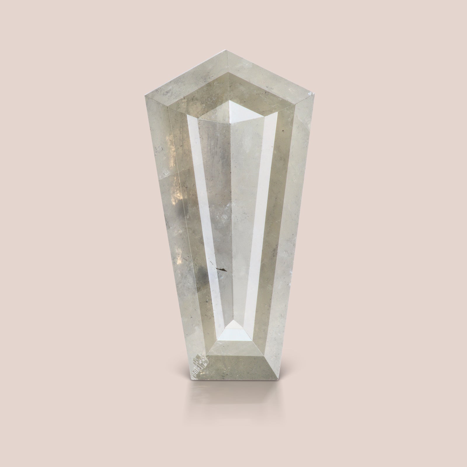 Natural Light Grey Long Pentagon Rosecut Diamond
