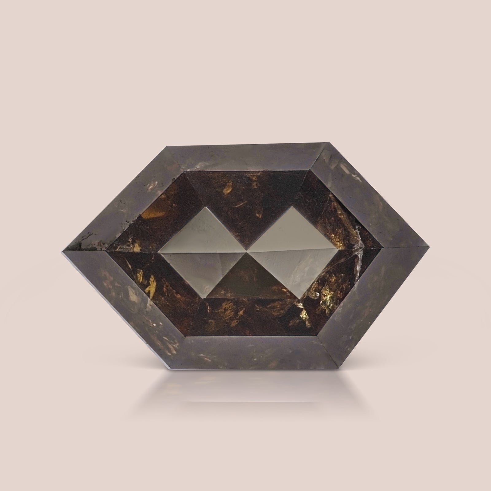 Natural Brown Long Hexagon Rosecut Diamond