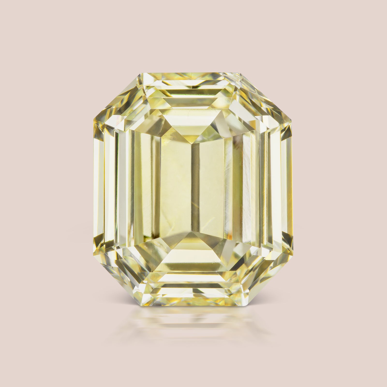 Light Yellow Octagon Emerald Cut Diamond