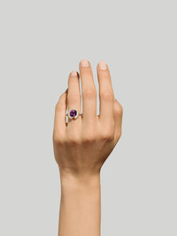 "Erte" - Octagon Cut Amethyst Engagement Ring