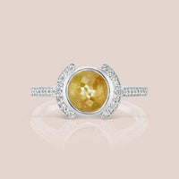 "Erte" - Rosecut Yellow Opaque Diamond Ring