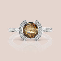 "Erte" Rosecut Cognac Diamond Ring