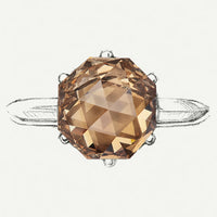 Cognac Hexagon Rosecut Diamond